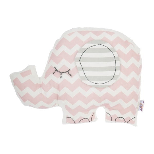Różowa poduszka dziecięca z domieszką bawełny Mike & Co. NEW YORK Pillow Toy Elephant, 34x24 cm