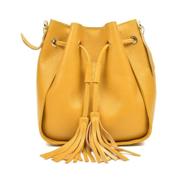 Żółta skórzana torebka Carla Ferreri Jessie