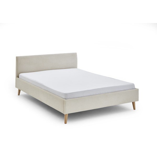 Beżowe tapicerowane łóżko dwuosobowe bez stelaża 140x200 cm Wicki – Meise Möbel