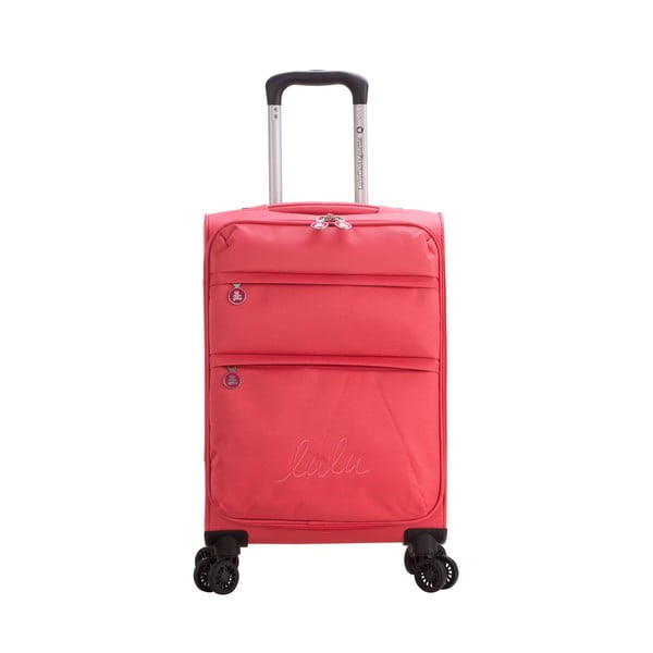 Różowa walizka z 4 kółkami Lulucastagnette Luciana, 71 l