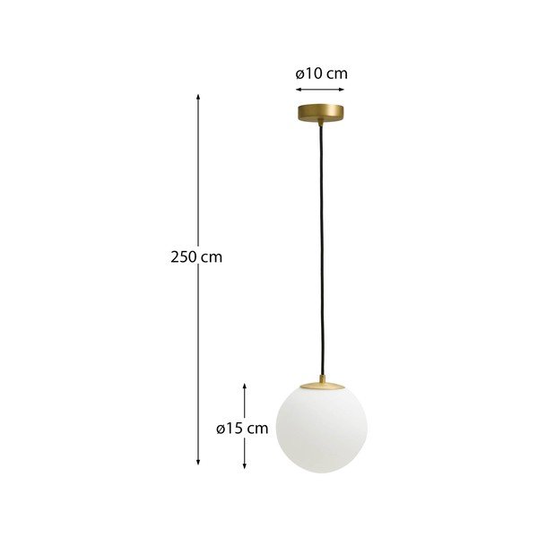 Lampa wisząca w biało-złotym kolorze ze szklanym kloszem ø 10 cm Brisia – Kave Home-image-4