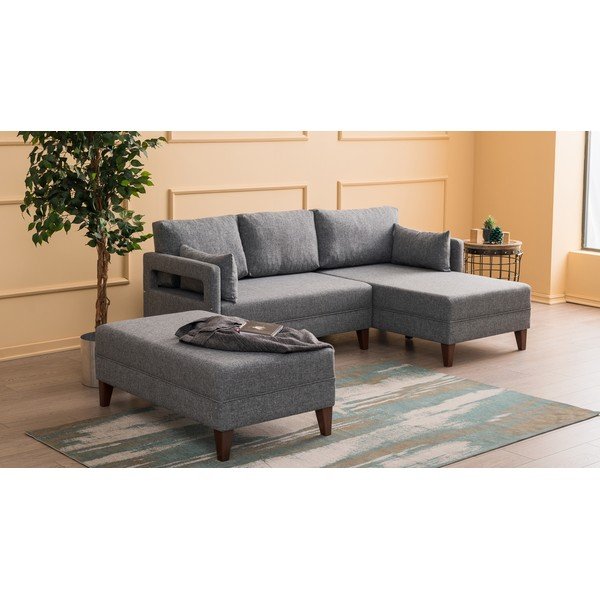 Szary rozkładany narożnik prawostronny Balcab Home Emma-image-1