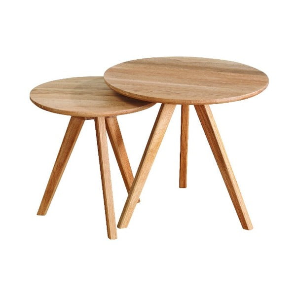 Okrągły stolik z litego drewna dębowego ø 50 cm Yumi – Rowico