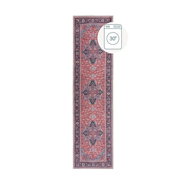 Bordowy chodnik z mieszanki włókien z recyklingu odpowiedni do prania 60x230 cm Windsor – Flair Rugs