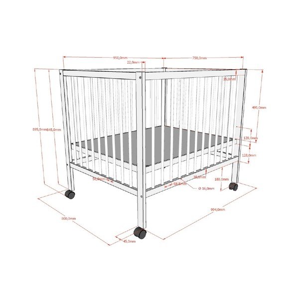 Brązowy kojec dla dzieci z litego drewna bukowego 95x75 cm Dino – Vipack-image-3