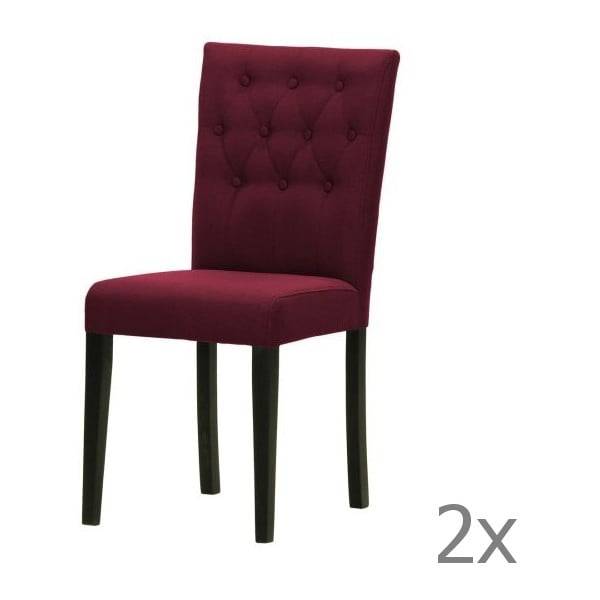 Komplet 2 krzeseł Monako Etna Dark Violet, czarne nóżki