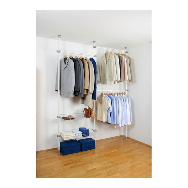 Biały metalowy teleskopowy stojak na ubrania Herkules – Wenko-image-1