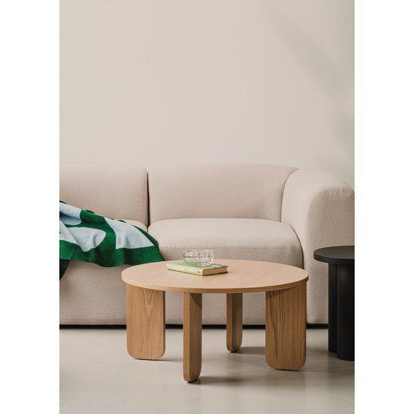 Okrągły stolik z blatem w dekorze dębu w naturalnym kolorze ø 75 cm Kuvu – noo.ma-image-1