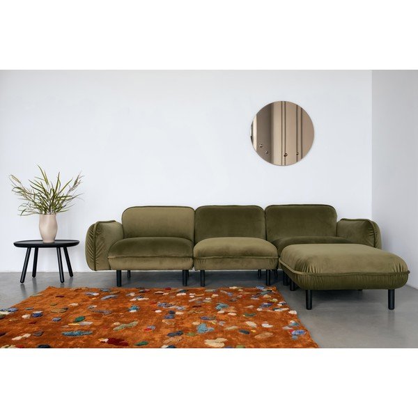 Zielona aksamitna sofa 264 cm Bean – EMKO-image-1