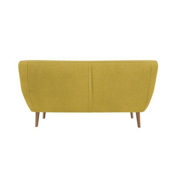 Żółta sofa dwuosobowa z jasnymi nogami Mazzini Sofas Sicile-image-1