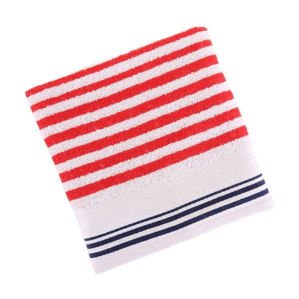 Ręcznik bawełniany BHPC 50x100 cm, czerwono-biały