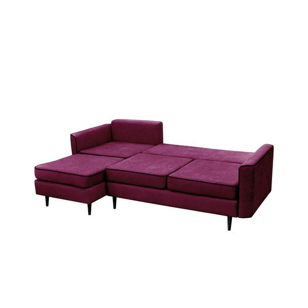 Fioletowy narożnik rozkładany z czarnymi nogami Mazzini Sofas Dragonfly-image-4