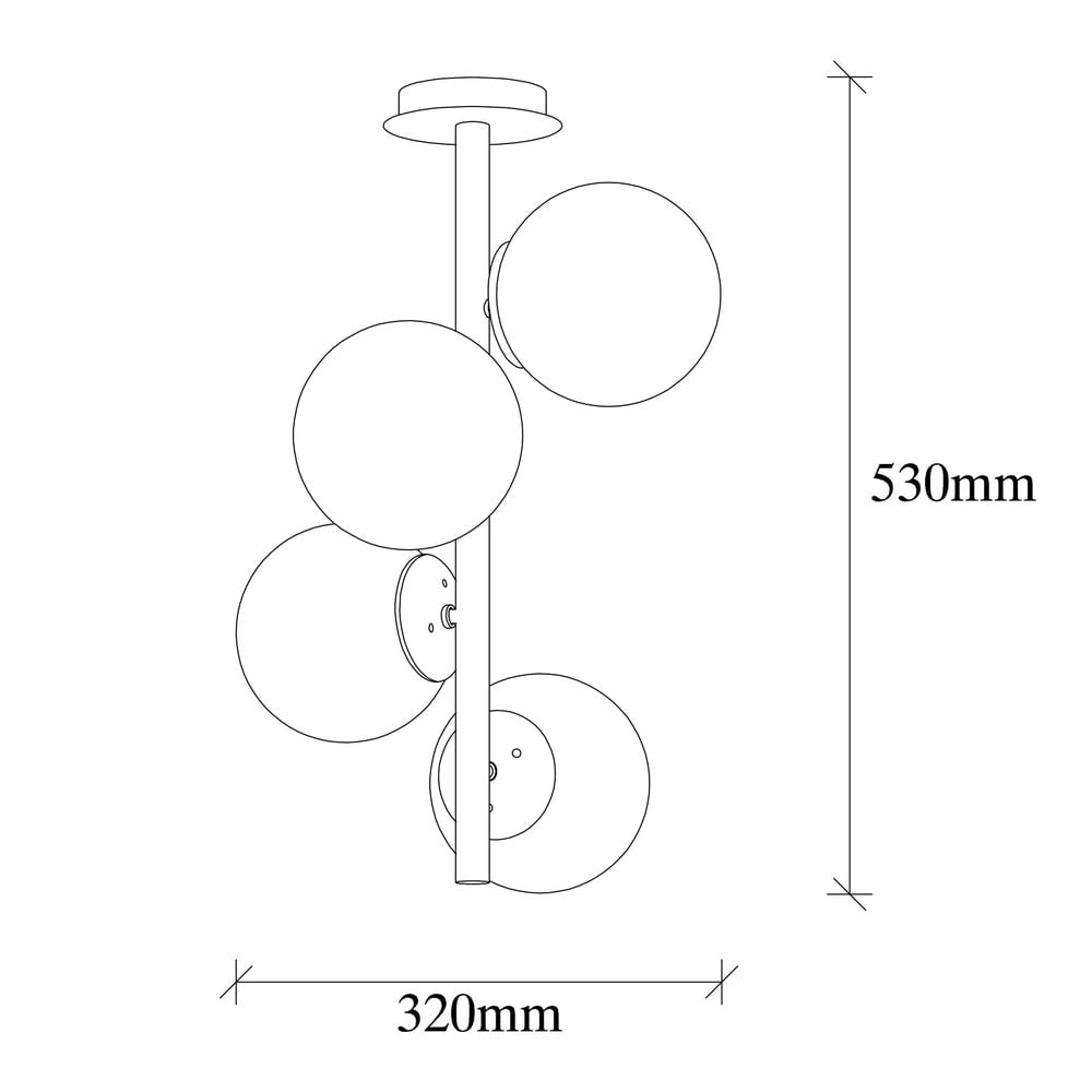 Biała/w kolorze mosiądzu lampa sufitowa ze szklanym kloszem ø 15 cm Faze – Opviq lights (zdjęcie 5)