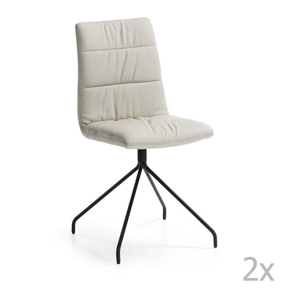 Zestaw 2 kremowych krzeseł La Forma Lark1