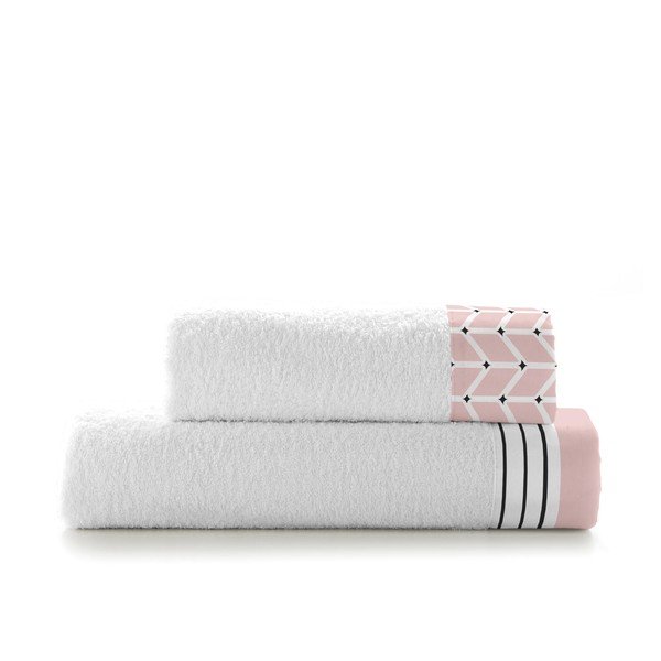Zestaw 2 bawełnianych ręczników Blanc Blush-image-2