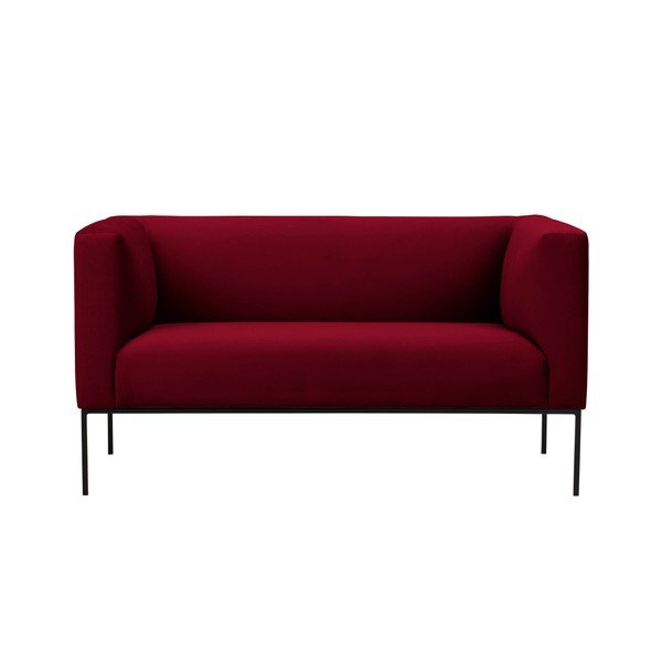 Czerwona aksamitna 2-osobowa sofa Windsor & Co Sofas Neptune