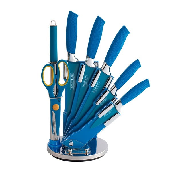 7-częściowy komplet noży w stojaku Color, niebieski