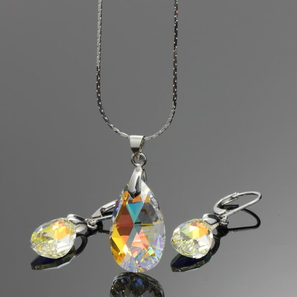 Komplet naszyjnika i kolczyków Yasmine Clear Crystal-image-1