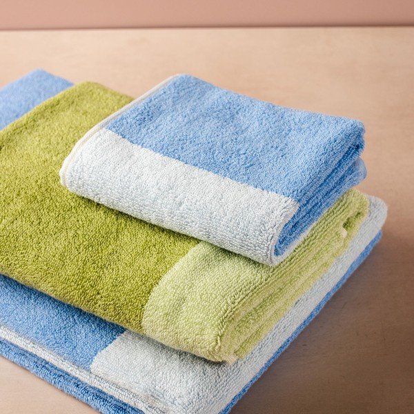 Niebieskie bawełniane ręczniki kąpielowe zestaw 2 szt. frotte 50x100 cm Pixie – ONA-image-2