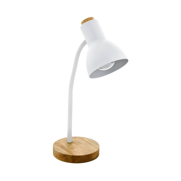 Lampa stołowa w biało-naturalnym kolorze z metalowym kloszem (wysokość 49 cm) VERADAL – EGLO