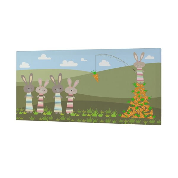 Obraz Little W Little Rabbits, 27x54 cm