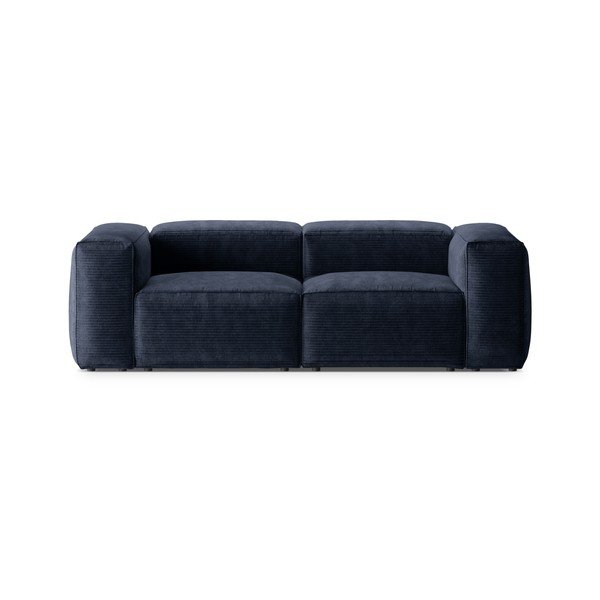 Ciemnoniebieska sztruksowa sofa 224 cm Bergamo – Cosmopolitan Design