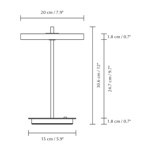 Czarno-biała metalowa lampa stołowa LED z metalowym kloszem (wysokość 31 cm) Asteria Move – UMAGE-image-4