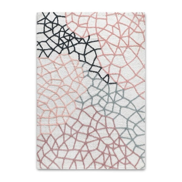 Czarno-biały ręcznie tkany dywan HF Living Net, 120x170 cm