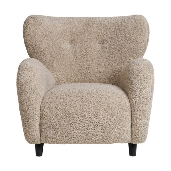 Beżowy fotel z materiału bouclé Carlino – House Nordic-image-1
