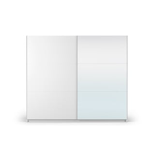 Biała szafa z lustrem i drzwiami przesuwnymi 250x215 cm Lisburn – Cosmopolitan Design