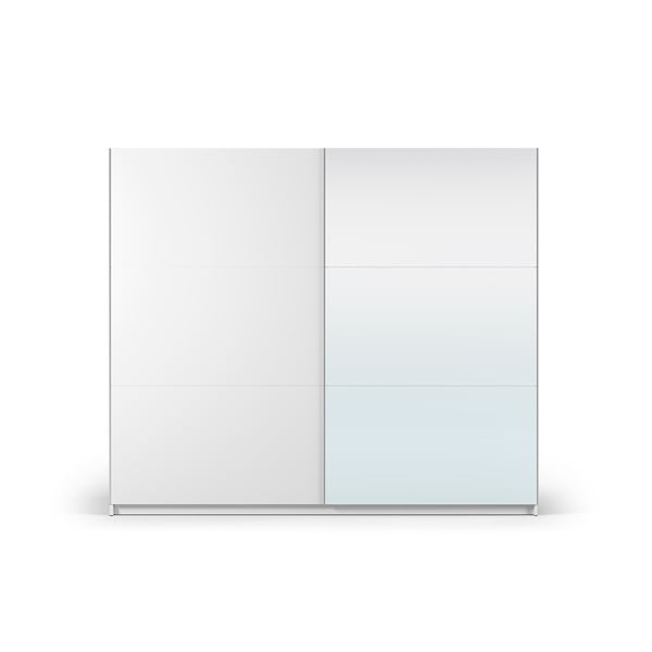Biała szafa z lustrem i drzwiami przesuwnymi 250x215 cm Lisburn – Cosmopolitan Design