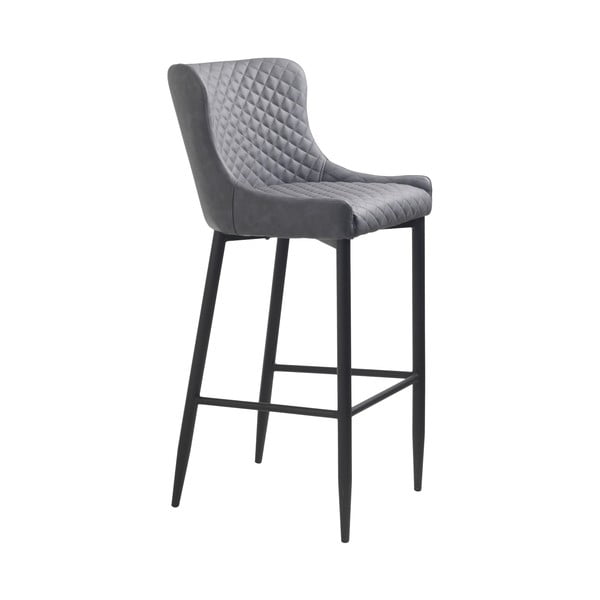 Szary hoker z imitacji skóry (wysokość siedziska 77 cm) Ottowa – Unique Furniture
