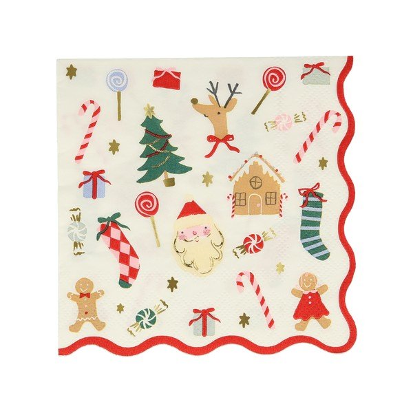 Papierowe serwetki zestaw 16 szt. Jolly Christmas – Meri Meri