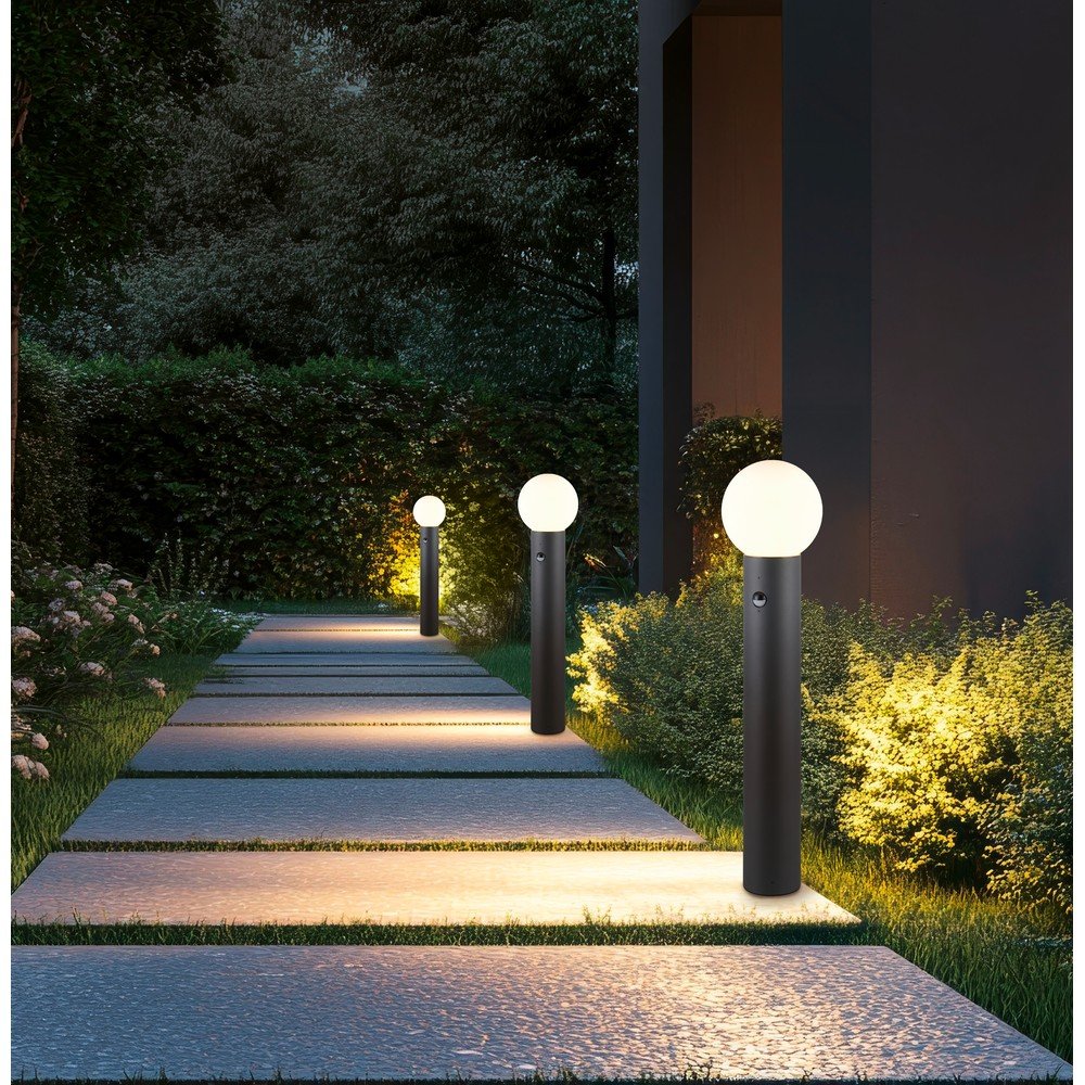 Lampa zewnętrzna typu słupek z czujnikiem ruchu ø 18 cm Mures – Trio (zdjęcie 3)