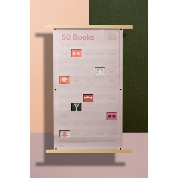 Plakat DOIY 50 książek, które musisz przeczytać, 35x64 cm