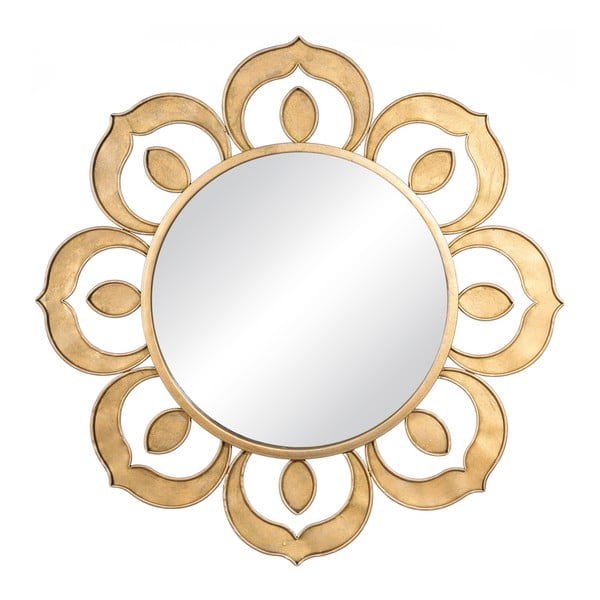 Złote lustro Ixia Flor Sol Oro, 89,5x89,5 cm