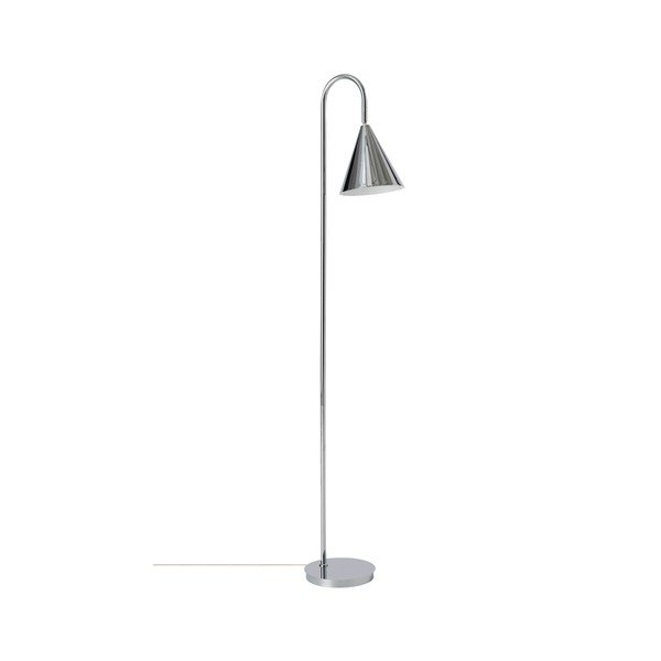 Metalowa lampa stojąca z elastyczną konstrukcją w kolorze srebra z połyskiem (wysokość 145 cm) Liam – Ellos Home