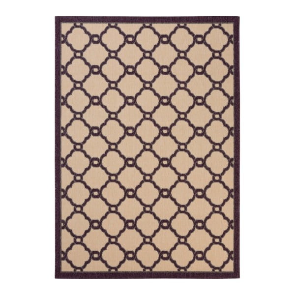 Beżowo-fioletowy dywan odpowiedni na zewnątrz Vernada Grapel, 170x120 cm