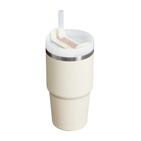 Kremowy termos ze słomką ze stali nierdzewnej 600 ml Quencher H2.0 FlowState Tumbler Cream – Stanley-image-1