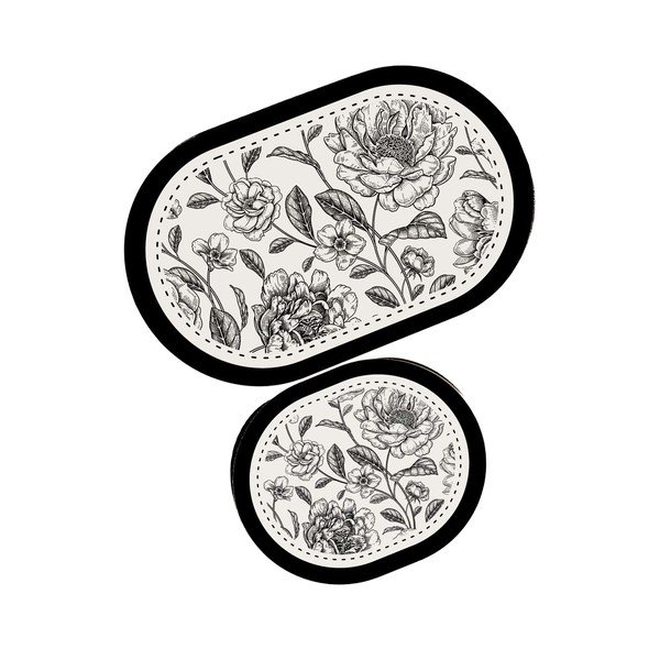 Czarno-białe dywaniki łazienkowe zestaw 2 szt. 60x100 cm Rasse – Foutastic