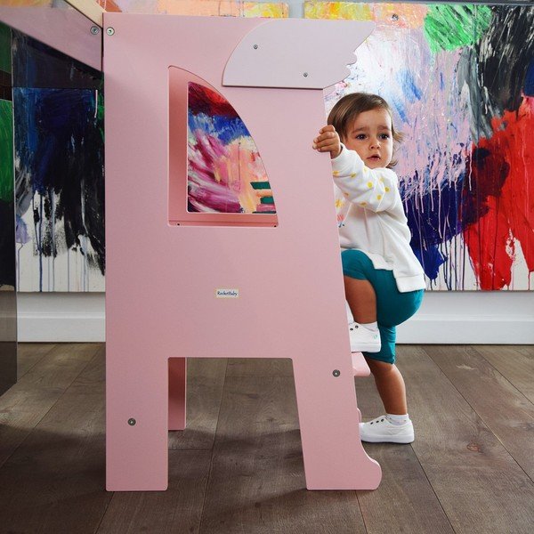 Różowy pomocnik kuchenny dla dzieci Montessori – Rocket Baby-image-4