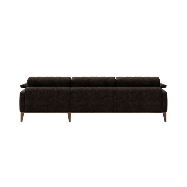 Ciemnobrązowa sofa z szezlongiem po lewej stronie MESONICA Musso-image-3
