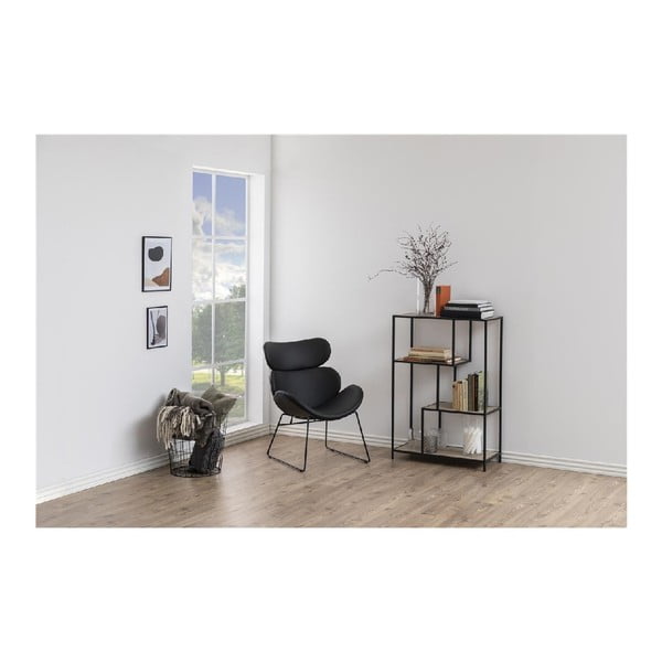 Czarno-naturalny regał w dekorze dębu 77x114 cm Seaford – Actona-image-1