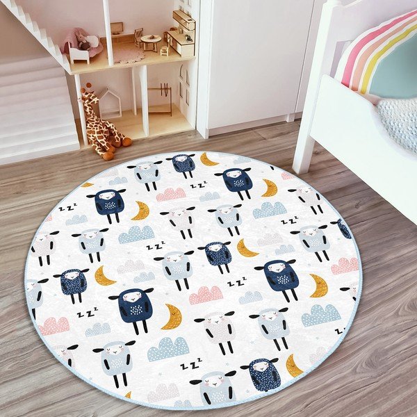 Biały dywan dziecięcy ø 120 cm Comfort – Mila Home-image-1