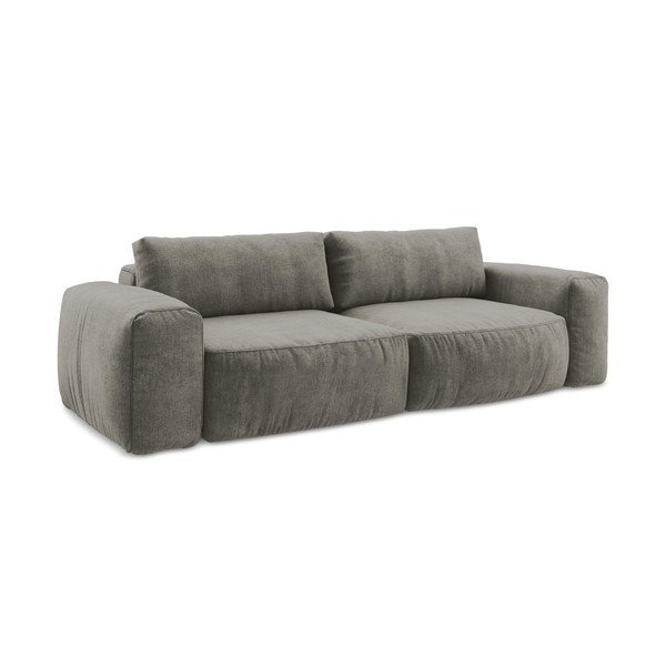 Szara rozkładana sofa z tkaniny szenilowej 275 cm Kuki – Makamii-image-2