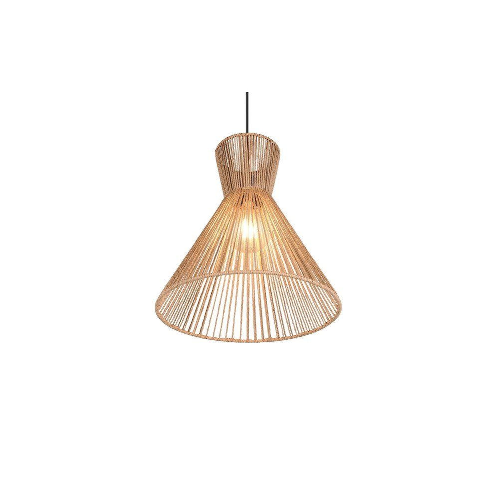 Metalowa lampa wisząca w naturalnym kolorze z kloszem plecionki papierowej ø 35 cm Rosalie – Reality (zdjęcie 4)