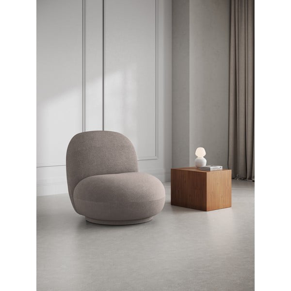 Beżowy fotel z materiału bouclé Chuck – Micadoni Home-image-1