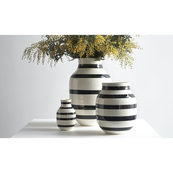 Czarno-biały kamionkowy wazon Kähler Design Omaggio, wys. 12,5 cm-image-4