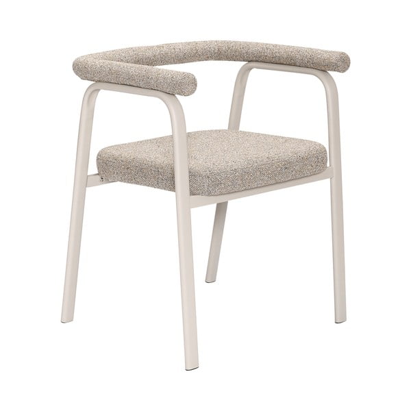 Beżowe tapicerowane fotele jadalniane zestaw z podłokietnikami 2 szt. Ecto – Hübsch