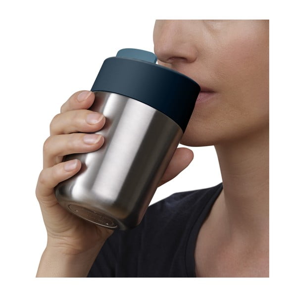 Kubek podróżny w granatowo-srebrnym kolorze 340 ml Sipp – Joseph Joseph-image-3